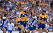 5 June 2016; Aaron Cunningham of Clare, with his Clare team mate John Conlon, right, in action against Noel Connors, left, and Michael Walsh of Waterford during the Munster GAA Hurling Senior Championship Semi-Final match between Waterford and Clare at Semple Stadium in Thurles, Co. Tipperary. Photo by Ray McManus/Sportsfile
