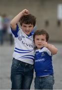 5 June 2016; Monaghan supporters Oisín Kellett, age 5, and his brother Aodán, age 3, from Carrickmacross, Co. Monaghan, prior to the Ulster GAA Football Senior Championship Quarter-Final between Monaghan and Down in St Tiernach's Park, Clones, Co. Monaghan. Photo by Daire Brennan/Sportsfile