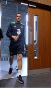 7 June 2016; John O'Shea of Republic of Ireland arriving for a press conference at the National Sports Campus in Abbotstown, Dublin. Photo by David Maher/Sportsfile