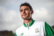 7 June 2016; 400m hurdler Thomas Barr poses for a portrait at the launch of the Team Ireland Olympics kit in Smock Alley Theatre, Dublin. Photo by Ramsey Cardy/Sportsfile