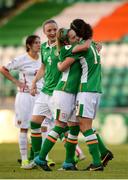 7 June 2016; Fiona O'Sullivan, right, of Republic of Ireland celebrates with teammate Julie Ann Russell after scoring her team's nineth goal of the match during the Women's 2017 European Championship Qualifier between Republic of Ireland and Montenegro in Tallaght Stadium, Tallaght, Co. Dublin. Photo by Seb Daly/Sportsfile
