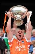 3 July 2010; Brian Mallon, Armagh, lifts the Nicky Rackard Cup. Nicky Rackard Cup Final, Armagh v London, Croke Park, Dublin. Picture credit: Stephen McCarthy / SPORTSFILE