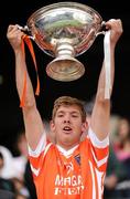 3 July 2010; Donal Carvill, Armagh, lifts the Nicky Rackard Cup. Nicky Rackard Cup Final, Armagh v London, Croke Park, Dublin. Picture credit: Stephen McCarthy / SPORTSFILE