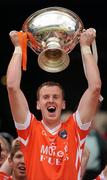 3 July 2010; Eugene McDonnell, Armagh, lifts the Nicky Rackard Cup. Nicky Rackard Cup Final, Armagh v London, Croke Park, Dublin. Picture credit: Stephen McCarthy / SPORTSFILE