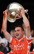 3 July 2010; Francie McMullan, Armagh, lifts the Nicky Rackard Cup. Nicky Rackard Cup Final, Armagh v London, Croke Park, Dublin. Picture credit: Stephen McCarthy / SPORTSFILE