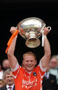 3 July 2010; Nathan Curry, Armagh, lifts the Nicky Rackard Cup. Nicky Rackard Cup Final, Armagh v London, Croke Park, Dublin. Picture credit: Stephen McCarthy / SPORTSFILE