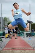 4 July 2010; Iarla Curtney, St. Brendan's, in action during the U13 Boy's Long Jump, during the Woodie's DIY AAI Juvenile Track & Field Championships. Tullamore Harriers Stadium, Tullamore, Co. Offaly. Picture credit: Brian Lawless / SPORTSFILE