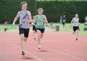 4 July 2010; Kevin Lynch, Dundrum south Dublin, on his way to winning his heat in the U17 Boy's 400m, during the Woodie's DIY AAI Juvenile Track & Field Championships. Tullamore Harriers Stadium, Tullamore, Co. Offaly. Picture credit: Brian Lawless / SPORTSFILE