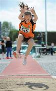 4 July 2010; Ailbhe O'Donnell, Rosses, in action during the U12 Girl's Long Jump, at the Woodie's DIY AAI Juvenile Track & Field Championships. Tullamore Harriers Stadium, Tullamore, Co. Offaly. Picture credit: Brian Lawless / SPORTSFILE