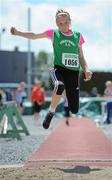 4 July 2010; Anne Corcoran, Ferrybank, in action during the U12 Girl's Long Jump, at the Woodie's DIY AAI Juvenile Track & Field Championships. Tullamore Harriers Stadium, Tullamore, Co. Offaly. Picture credit: Brian Lawless / SPORTSFILE
