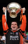 3 July 2010; Joseph Burke, Armagh, lifts the Nicky Rackard Cup. Nicky Rackard Cup Final, Armagh v London, Croke Park, Dublin. Picture credit: Stephen McCarthy / SPORTSFILE