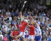 7 July 2010; Daire Lordan, Darren Sweetnam and Robert O'Shea,21, Cork, in action against Paudric Mahony and Gavin O'Brien, Waterford. ESB Munster GAA Hurling Minor Championship Semi-Final Replay, Waterford v Cork, Walsh Park, Waterford. Picture credit: Matt Browne / SPORTSFILE