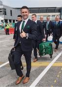 8 June 2016; Republic of Ireland captain Robbie Keane during the squad's departure for UEFA EURO2016 at Dublin Airport in Dublin, Ireland. Photo by David Maher/Sportsfile