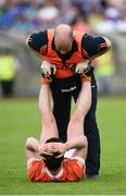 29 May 2016; Aidan Forker of Armagh being attended to by the team physio in the Ulster GAA Football Senior Championship quarter-final between Cavan and Armagh at Kingspan Breffni Park, Cavan. Photo by Oliver McVeigh/Sportsfile