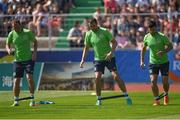 9 June 2016; Republic of Ireland players, from left Aiden McGeady, John O'Shea and Shane Long during squad training at UEFA EURO2016 in Versailles, Paris, France. Photo by David Maher/Sportsfile