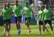 9 June 2016; Republic of Ireland players, from left to right, David Meyler, Stephen Ward, Richard Keogh, Jonathan Walters, Aidan McGeady and Daryl Murphy during squad training at UEFA EURO2016 in Versailles, Paris, France. Photo by David Maher/Sportsfile