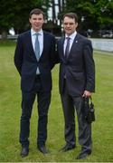 9 June 2016; Father and son trainers Joseph O'Brien, left, and Aidan O'Brien during the Bulmer's Evening Meeting in Leopardstown, Co. Dublin. Photo by Cody Glenn/Sportsfile