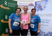 9 June 2016; The Scrambled Legs Team are presented with their trophy after winning third female team with a combined time of 2:07:28 at the Grant Thornton Corporate 5K Team Challenge at the National Sports Campus in Abbotstown, Dublin. Photo by Sam Barnes/Sportsfile