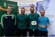 9 June 2016; Kevin Curran, Brian Carroll, Shane Cormack and Kevin McDonnell of Speed Runners with their trophy after winning third male team with a combined time of 1:28:43 at the Grant Thornton Corporate 5K Team Challenge at the National Sports Campus in Abbotstown, Dublin. Photo by Sam Barnes/Sportsfile