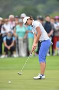 10 June 2016; Maria Dunne, GB&I, watches her putt on the 17th green during the Curtis Cup Matches in Day 1, Morning Foursomes, at Dun Laoghaire Golf Club in Enniskerry, Co. Wicklow Photo by Matt Browne/Sportsfile