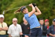 10 June 2016; Hannah O'Sullivan, USA, whose grandparents are John O'Sullivan from Kilmallock, Co. Limerick, and Ina Noonan from Lattin, Co. Tipperary, watches her tee shot from the 8th tee box during the Curtis Cup Matches on Day 1, Afternoon Fourballs, at Dun Laoghaire Golf Club, Enniskerry, Co. Wicklow. Photo by Matt Browne/Sportsfile