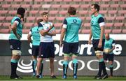 10 June 2016; Ireland forwards coach Simon Easterby, 2nd from left, speaking to forwards Ultan Dillane, Iain Henderson and Devin Toner during the captain's run in DHL Newlands Stadium, Cape Town, South Africa. Photo by Brendan Moran/Sportsfile