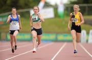 10 July 2010; Niamh Whelan, 326, Ferrybank AC, leads Sharon Kilduff, left, Claremorris AC, and Catriona Cuddihy, right, Kilkenny City Harriers AC, during their heat of the Women's 200m at the Woodie's DIY AAI Senior Track & Field Championships. Morton Stadium, Santry, Dublin. Picture credit: Brendan Moran / SPORTSFILE