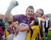 10 July 2010; Anthony Masterson and Graeme Molloy, Wexford, celebrate after the game. GAA Football All-Ireland Senior Championship Qualifier, Round 2, Galway v Wexford, Pearse Stadium, Galway. Picture credit: Ray Ryan / SPORTSFILE