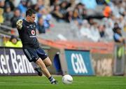 10 July 2010; Dublin goalkeeper Stephen Cluxton attempts a 45 early in the second half. GAA Football All-Ireland Senior Championship Qualifier, Round 2, Dublin v Tipperary, Croke Park, Dublin. Picture credit: Ray McManus / SPORTSFILE