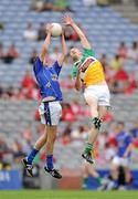 11 July 2010; Darren Gallagher, Longford, in action against Johnny Brickland, Offaly. ESB Leinster GAA Football Minor Championship Final, Offaly v Longford, Croke Park, Dublin. Photo by Sportsfile