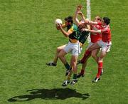 11 July 2010; Brian Meade, left, and Nigel Crawford, Meath, in action against Paddy Keenan and Brian White, Louth. Leinster GAA Football Senior Championship Final, Meath v Louth, Croke Park, Dublin. Picture credit: David Maher / SPORTSFILE