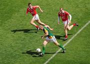11 July 2010; Joe Sheridan, Meath, in action against Dessie Finnegan, left, and Paddy Keenan, Louth. Leinster GAA Football Senior Championship Final, Meath v Louth, Croke Park, Dublin. Picture credit: David Maher / SPORTSFILE