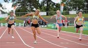 11 July 2010; Ailis McSweeney, 259, Leevale AC, wins the Women's 100m Final from second placed Amy Foster, 317, University of Ulster AC, with Niamh Whelan, 326, Ferrybank AC, in fourth and Joan Healy, 472, Bandon AC, in sixth, during the Woodie's DIY AAI Senior Track & Field Championships. Morton Stadium, Santry, Dublin. Picture credit: Brendan Moran / SPORTSFILE