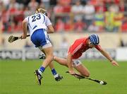 11 July 2010; Ronan Curran, Cork, in action against Maurice Shanahan, Waterford. Munster GAA Hurling Senior Championship Final, Cork v Waterford, Semple Stadium, Thurles, Co. Tipperary. Picture credit: Stephen McCarthy / SPORTSFILE