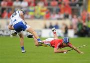 11 July 2010; Ronan Curran, Cork, in action against Maurice Shanahan, Waterford. Munster GAA Hurling Senior Championship Final, Cork v Waterford, Semple Stadium, Thurles, Co. Tipperary. Picture credit: Stephen McCarthy / SPORTSFILE