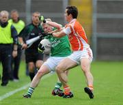 11 July 2010; Daryl Keenan, Fermanagh, in action against Aaron Kernan, Armagh. GAA Football All-Ireland Senior Championship Qualifier Round 2, Fermanagh v Armagh, Brewster Park, Enniskillen, Co. Fermanagh. Picture credit: Oliver McVeigh / SPORTSFILE