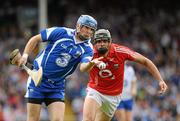 11 July 2010; Clinton Hennessy, Waterford, in action against Aisake Ó hAilpín, Cork. Munster GAA Hurling Senior Championship Final, Cork v Waterford, Semple Stadium, Thurles, Co. Tipperary. Picture credit: Stephen McCarthy / SPORTSFILE