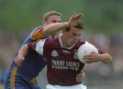 30 June 2001; Padraig Joyce of Galway in action against Barry O'Donovan of Wicklow during the Bank of Ireland All-Ireland Senior Football Championship Qualifier Round 2 match between Wicklow and Galway at Aughrim County Ground in Aughrim, Wicklow. Photo by Aoife Rice/Sportsfile