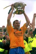 1 July 2001; Roscommon captain Fergal O'Donnell lifts the Connacht Cup following the Bank of Ireland Connacht Senior Football Championship Final match between Roscommon and Mayo at Dr. Hyde Park in Roscommon. Photo by David Maher/Sportsfile