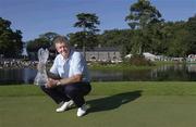 1 July 2001; Colin Montgomerie of Scotland celebrates with the trophy following day four of the Murphy's Irish Open at Fota Island Golf Club in Cork. Photo by Brendan Moran/Sportsfile