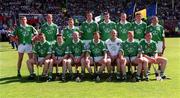 1 July 2001; The Limerick team prior to the Guinness Munster Senior Hurling Final match between Tipperary and Limerick at Páirc Uí Chaoimh in Cork. Photo by Damien Eagers/Sportsfile