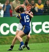 30 June 2001; Kieran Fitzgerald of Galway in action against Jonathan Beehan of Wicklow during the Bank of Ireland All-Ireland Senior Football Championship Qualifier Round 2 match between Wicklow and Galway at Aughrim County Ground in Aughrim, Wicklow. Photo by Ray McManus/Sportsfile