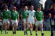 1 July 2001; Limerick captain Barry Foley leads his team during the pre-match parade prior to the Guinness Munster Senior Hurling Final match between Tipperary and Limerick at Páirc Uí Chaoimh in Cork. Photo by Damien Eagers/Sportsfile