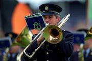 8 July 2001; A member of The Garda Band pictured during the pre match parade, Kilkenny v Wexford, Guinness Leinster Senior Hurling Championship Final, Croke Park, Dublin. Picture credit; Ray McManus / SPORTSFILE