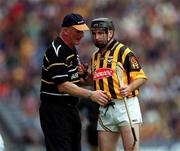 8 July 2001; Kilkenny manager Brian Cody has a quick word with D.J Carey. Kilkenny v Wexford, Guinness Leinster Senior Hurling Championship Final, Croke Park, Dublin. Picture credit; Ray McManus / SPORTSFILE