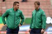 11 June 2016; CJ Stander, left, and Andrew Trimble of Ireland before the 1st test of the Castle Lager Incoming series between South Africa and Ireland at the DHL Newlands Stadium in Cape Town, South Africa. Photo by Brendan Moran/Sportsfile