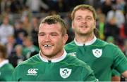 11 June 2016; Ireland's Jack McGrath, left, and Iain Henderson after the 1st test of the Castle Lager Incoming series between South Africa and Ireland at the DHL Newlands Stadium in Cape Town, South Africa. Photo by Brendan Moran/Sportsfile
