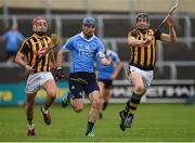 11 June 2016; Daire Plunkett of Dublin in action against Cillian Buckley, left, and Walter Walsh of Kilkenny during their Leinster GAA Hurling Senior Championship Semi-Final match between Dublin and Kilkenny at O'Moore Park in Portlaoise, Co. Laois. Photo by Ray McManus/Sportsfile