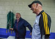 11 June 2016; Former Kilkenny star Adrian Ronan, now of Radio Kilkenny, jokes with manager Brian Cody in the tunnell after the Leinster GAA Hurling Senior Championship Semi-Final match between Dublin and Kilkenny at O'Moore Park in Portlaoise, Co. Laois. Photo by Ray McManus/Sportsfile