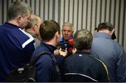 11 June 2016; Dublin manager Ger Cunningham speaks to the media after the Leinster GAA Hurling Senior Championship Semi-Final match between Dublin and Kilkenny at O'Moore Park in Portlaoise, Co. Laois. Photo by Daire Brennan/Sportsfile